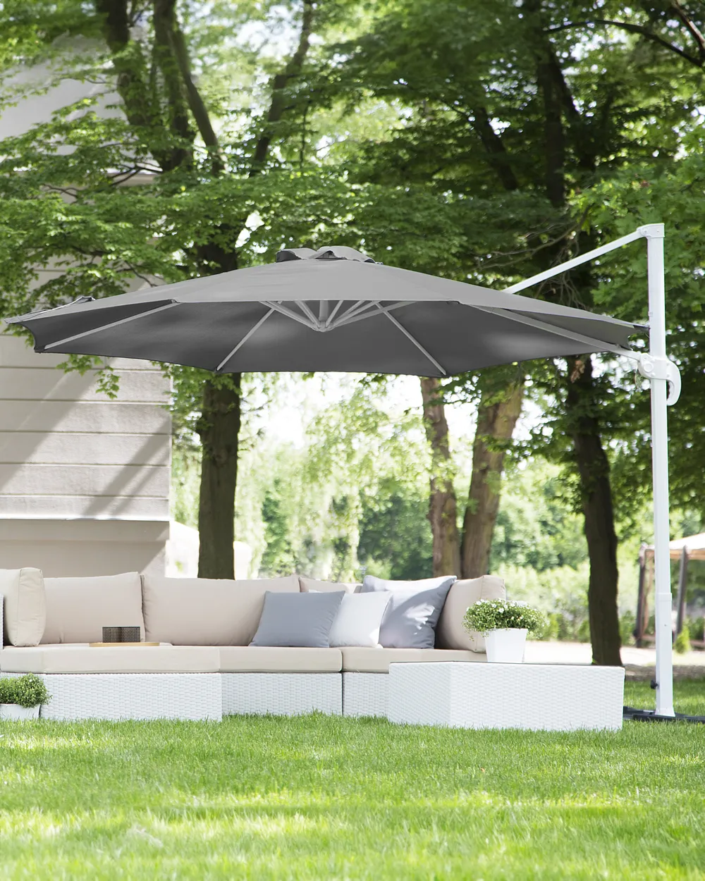 Cantilever Parasol 300 cm SAVONA Dark Grey Grey