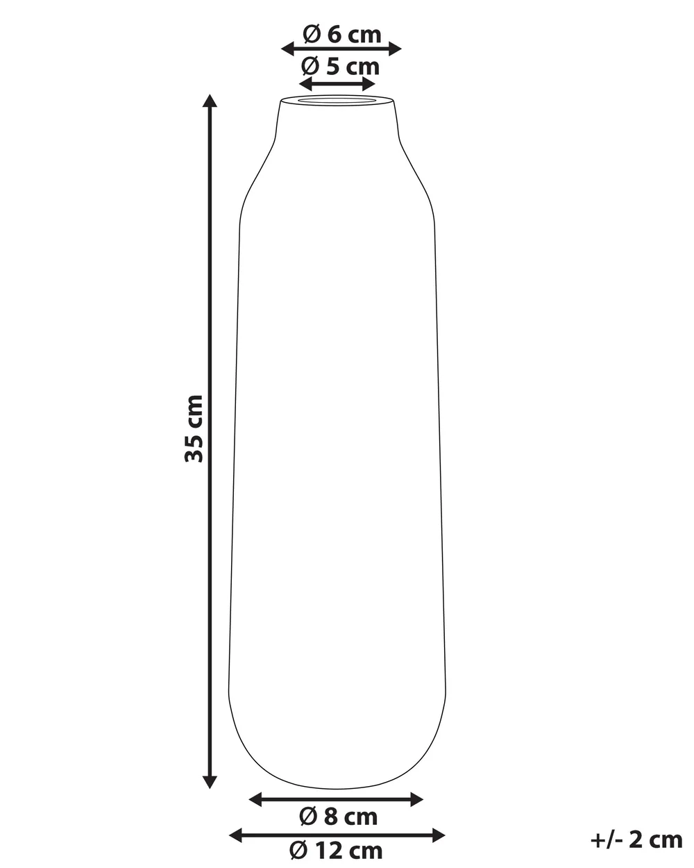 Blomvas MULAI 35 cm Stengods Vit_810763