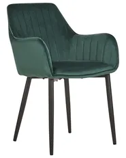 Set of 2 Dining Chairs WELLSTON Velvet Dark Green_803631