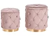 Set med 2 förvaringspuffar PUEBLO Sammet Taupe