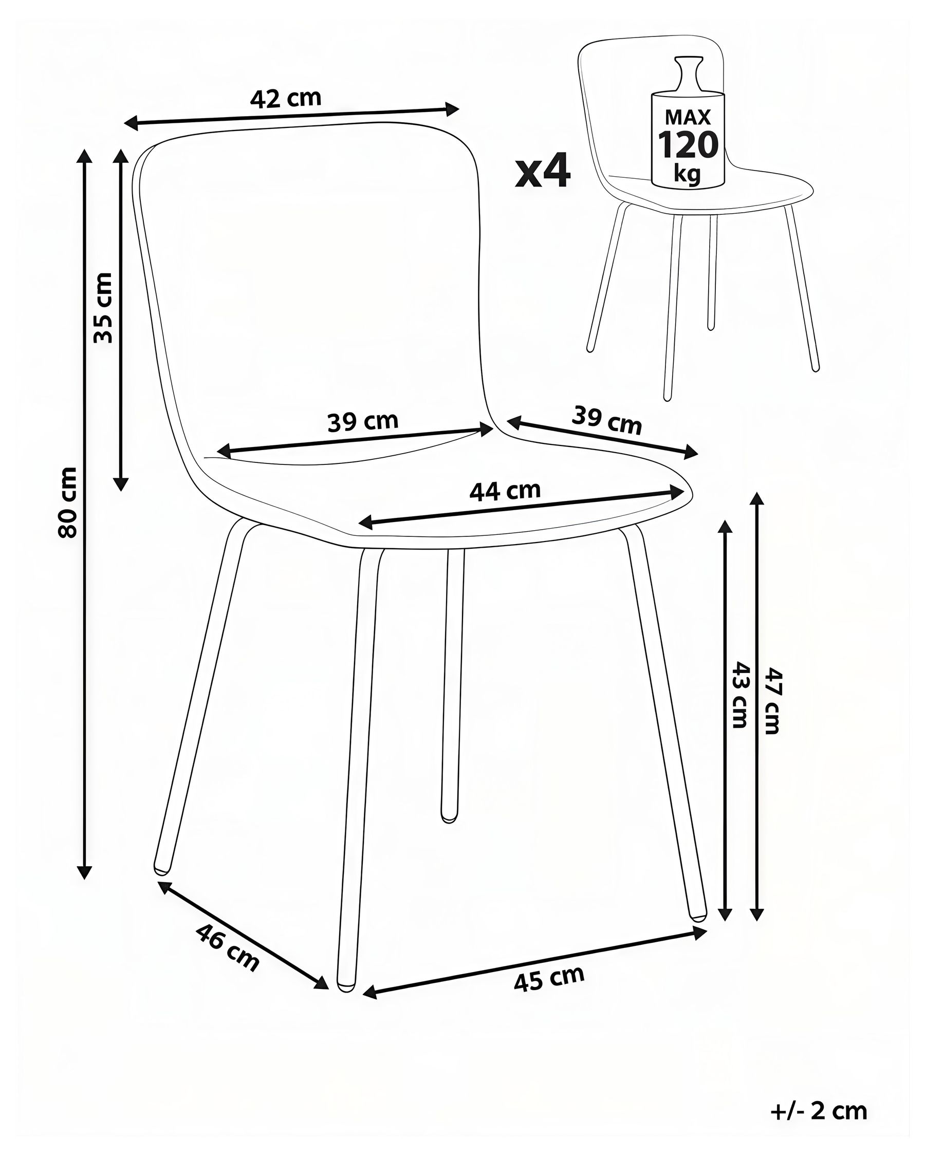 Set of 4 Dining Chairs CALDWELL Fabric Mint Green_1020821
