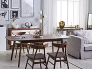 Extending Dining Table MADOX Dark Walnut 150/190 cm 90 cm_766525