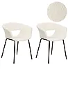 Set med 2 matstolar ELMA Bouclé Off-White