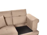 Living Room Set 5 Seater SKIVE Fabric Light Brown_947497