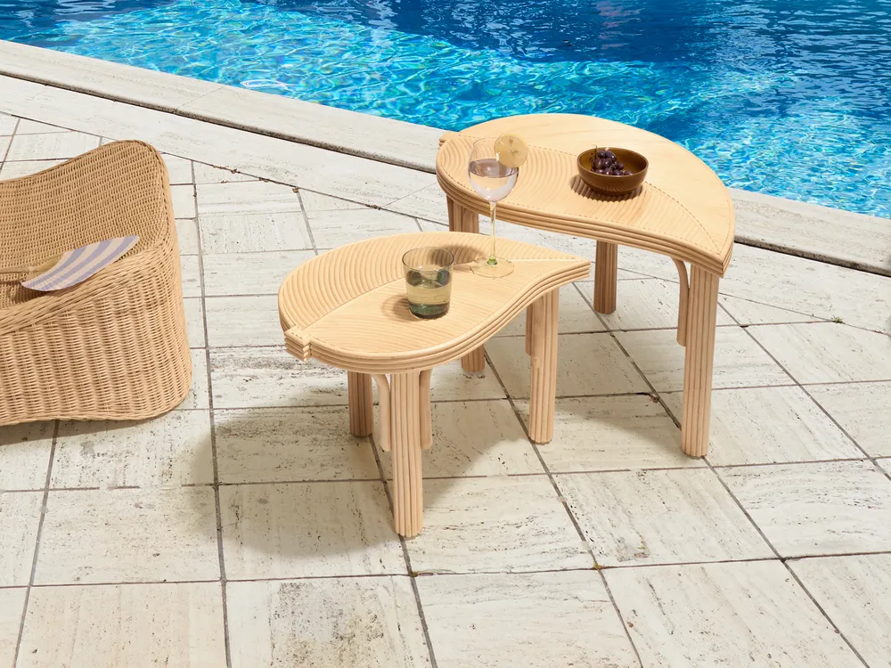 Set of 2 Coffee Tables PARALIA Rattan Natural_1005856