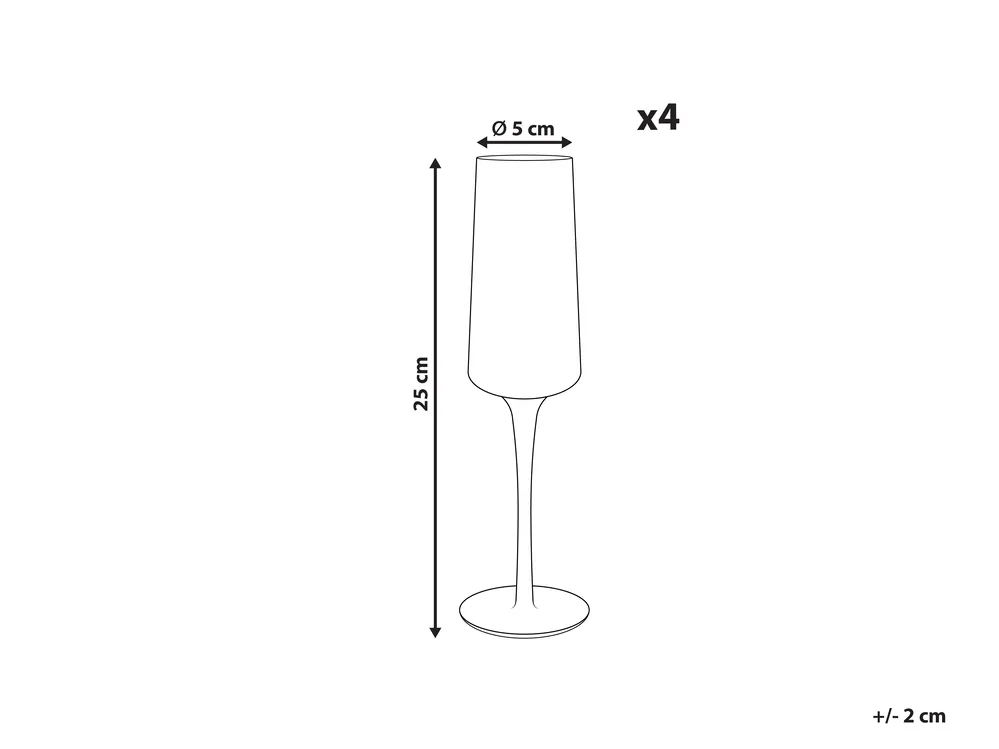 Samppanjalasisetti 4 kpl QUARTZ 230 ml Harmaa_912872
