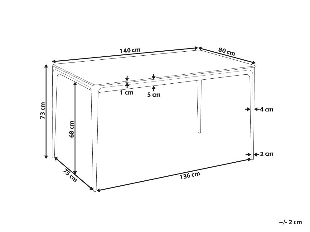 Matbord JOLLEIN Vit marmor 140 cm 80 cm Glas_1043880