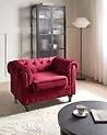 Nojatuoli CHESTERFIELD Sametti Viininpunainen