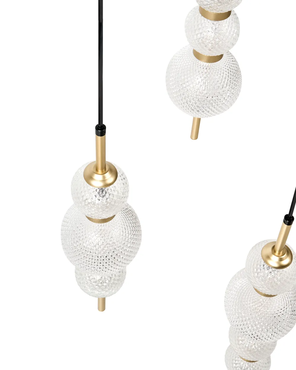 3 Light Pendant Lamp ARAS LED Glass Gold_1033753