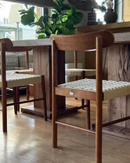 Ruokatuolisetti 2 kpl EAGAN Puu Ruskea/beige_1113393