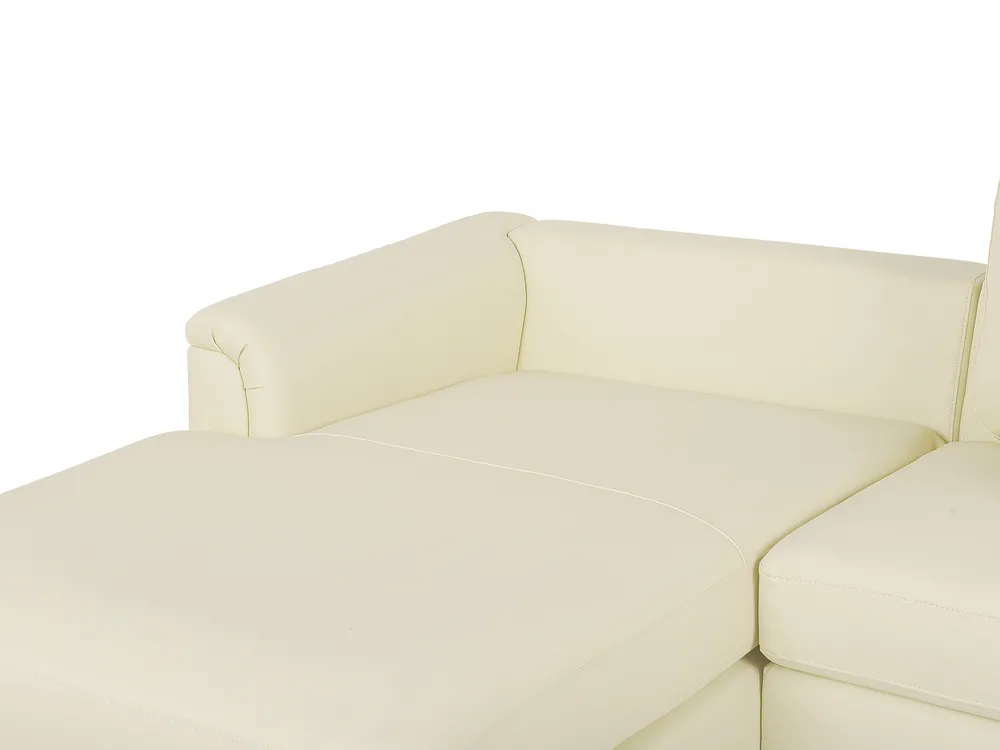 Corner Sofa 4 Seater OSLO with Ottoman Leather Light Beige Right Hand_769137