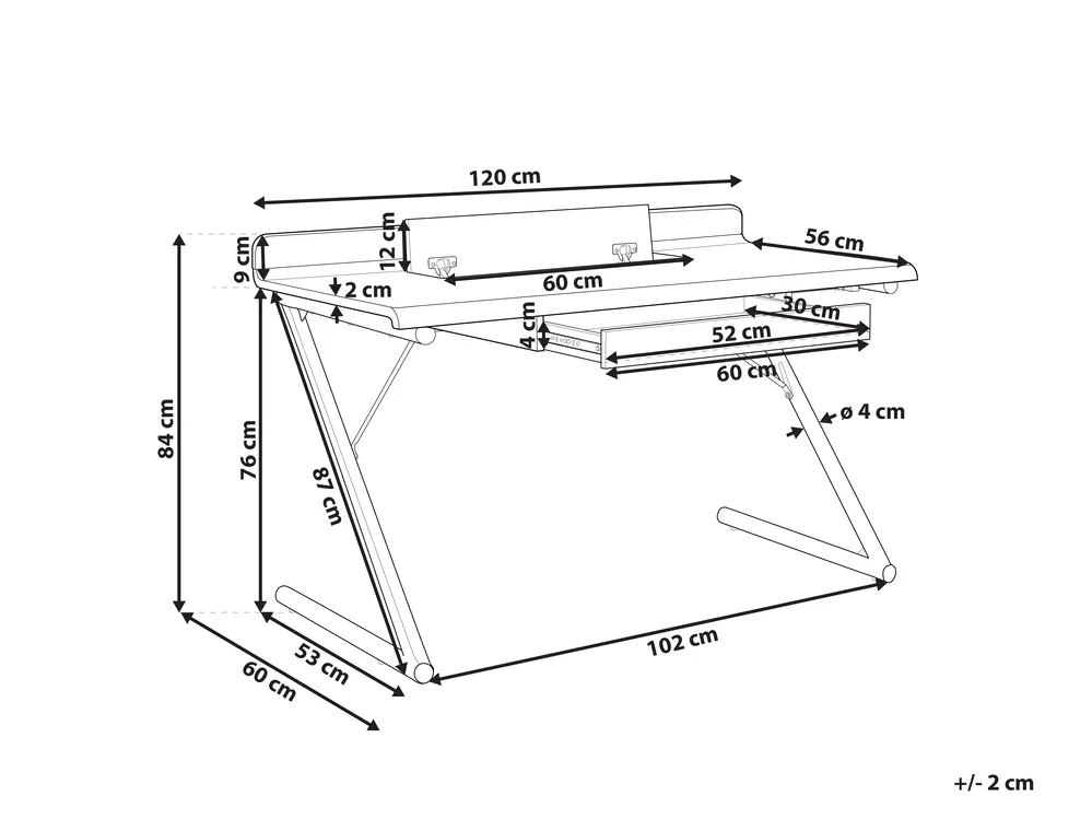 Home Office Desk FOCUS 120 cm 60 cm with Drawers White_801923