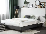 Bed without Headboard Fabric ROANNE 160 x 200 cm (EU King Size) Grey_873058