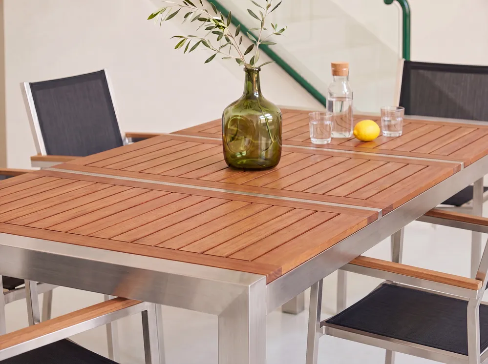 Garden Dining Table GROSSETO 180 cm 90 cm Eucalyptus Wood Brown_1108373