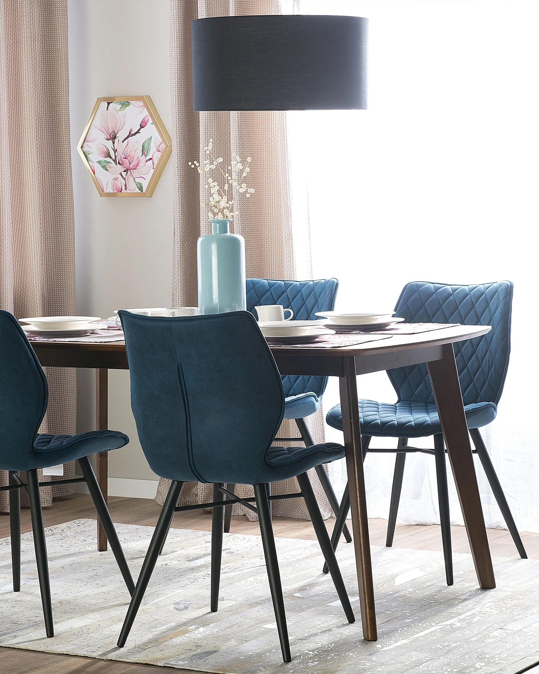 Set med 2 matstolar LISLE Havsblå_724293