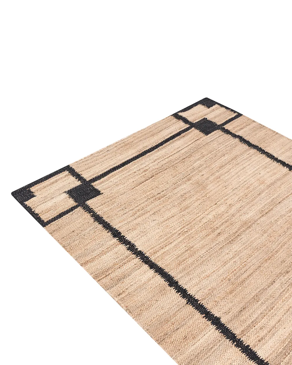 Rug GONDIA Black/ Beige 160 x 230 cm Jute_1040303