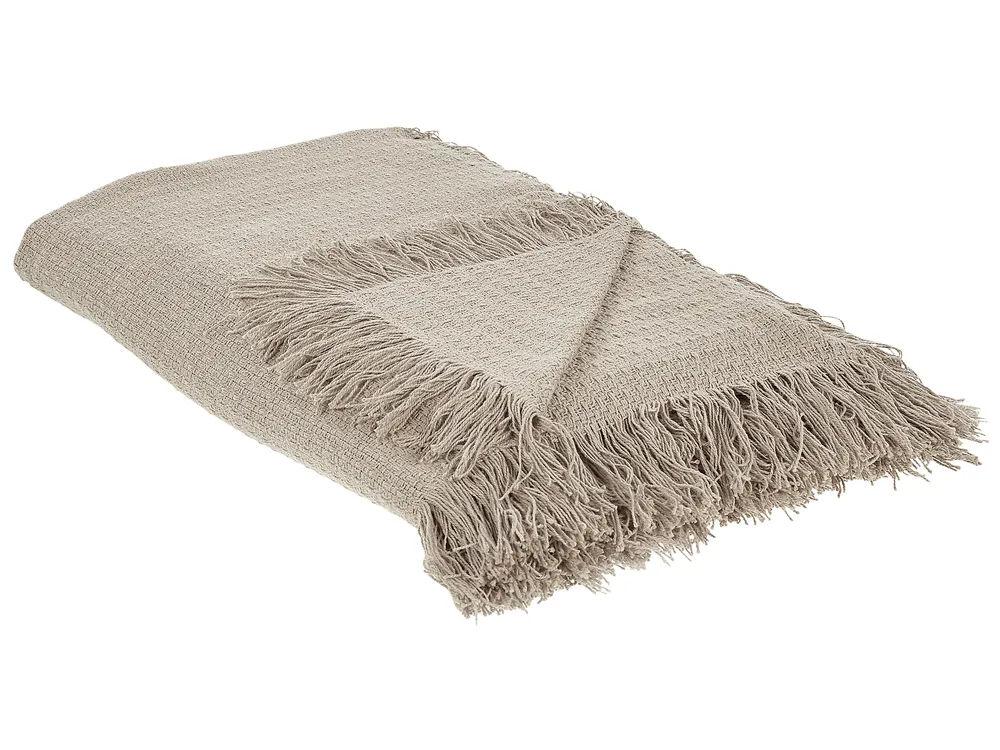 Bedspread YERBENT Cotton 150 x 200 cm Taupe