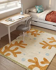 Barneteppe JAJPUR  Lys beige 140 x 200 cm Bomull_1155039