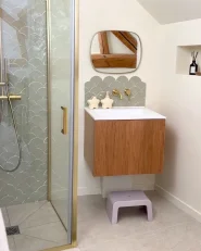 Shower Enclosure DARLI 800 x 800 x 1850 mm Gold_1171086