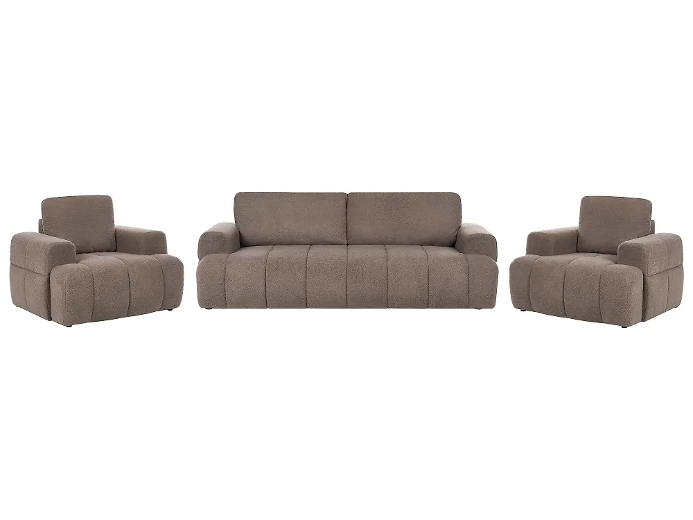 Sofagruppe 5-seters NARILLA Bouclé Gråbrun_1165067