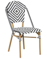 Set of 4 Garden Chairs RIFREDDO PE Rattan Black/ White_990476
