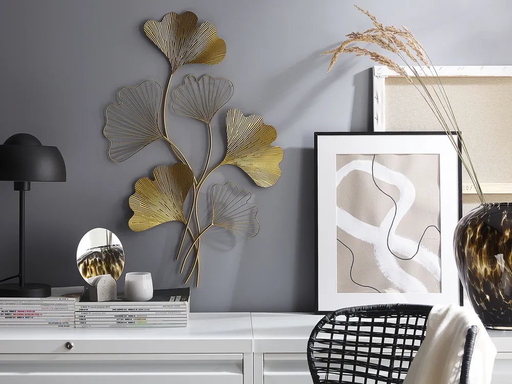 Wall Decor Flower INDIUM Metal 79 cm Gold
