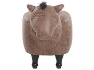 Animal Stool HORSE Horse Faux Leather Light Brown_783193