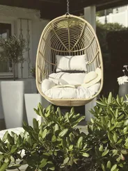 Hanging Chair with Stand CASOLI PE Rattan Natural_812259
