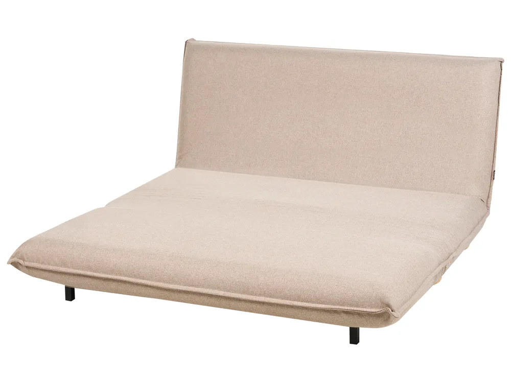 Sofa Bed 2 Seater ABISKO Faux Linen Beige_1030851