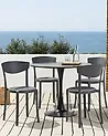 Set of 4 Garden Chairs VIESTE Dark Grey