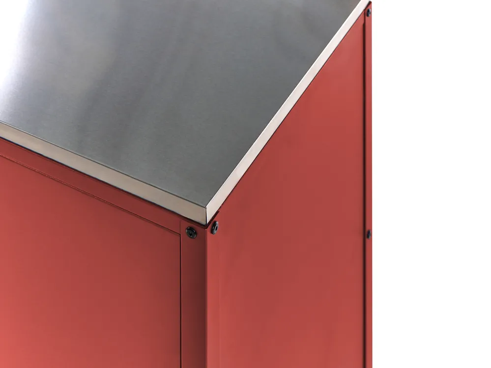3 Piece Outdoor Kitchen Set with Sink VILAMA Red Metal_1052364