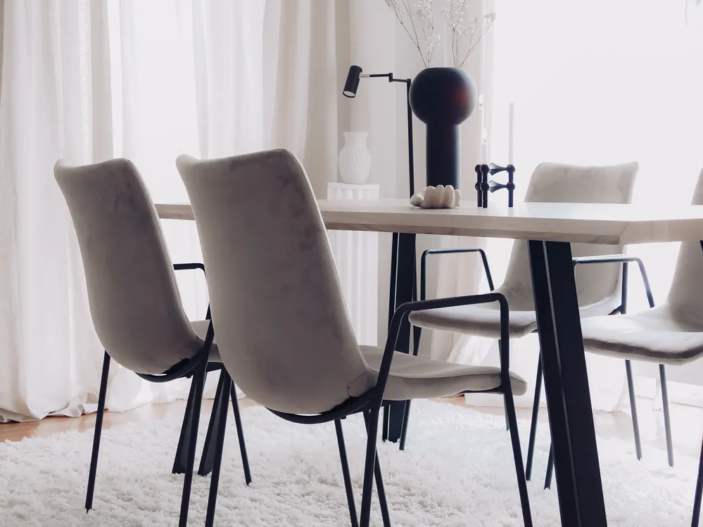 Set med 2 matstolar JEFFERSON Sammet Taupe_803309
