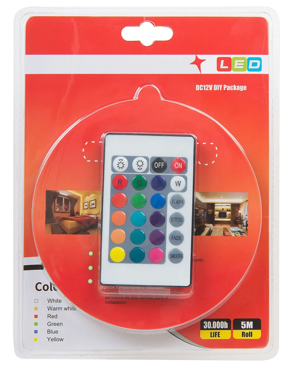 Set med 2 LED-remsor KIKORI 500 cm med fjärrkontroll Flerfärgad_885815