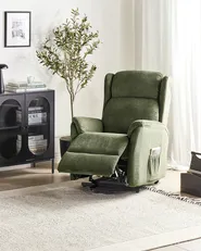 Electric Recliner Chair ELEGY with Footrest Fabric Green_951622
