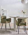 Set of 2 Dining Chairs SANILAC Velvet Olive Green