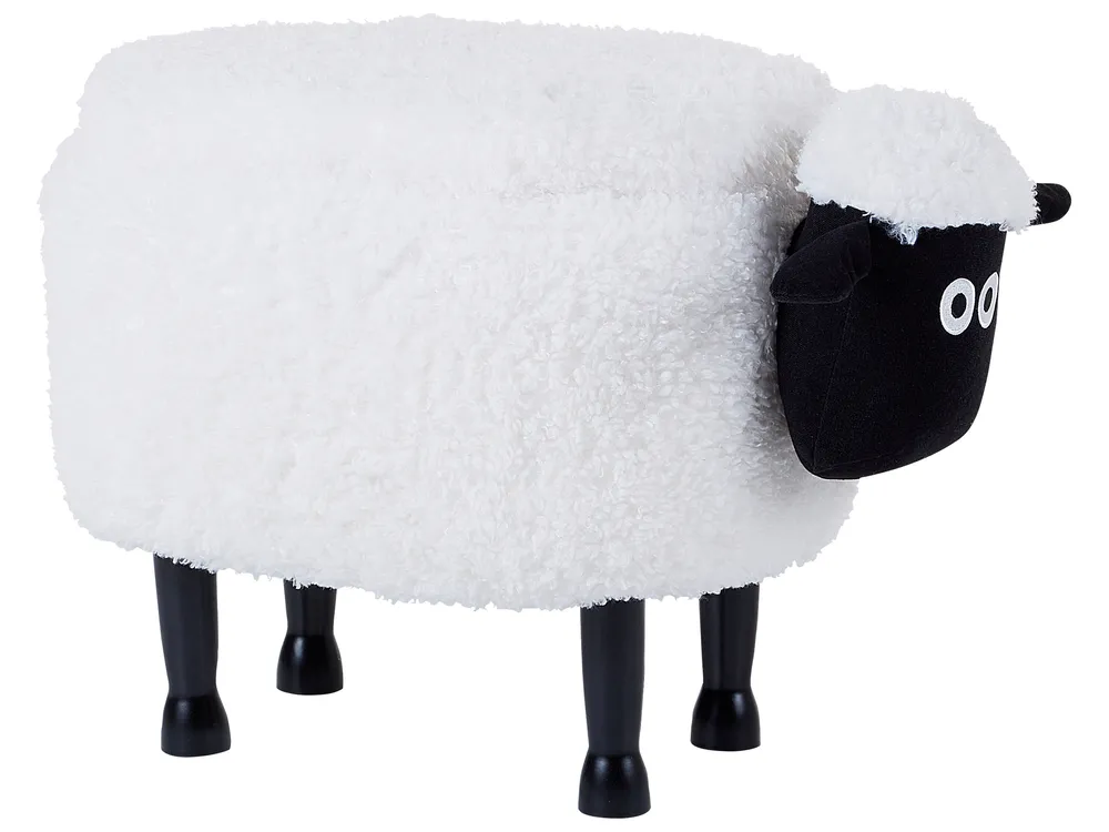 Storage Animal Stool SHEEP Sheep Fabric White