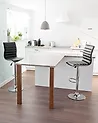 Set of 2 Bar Chairs LUCERNE Swivel Faux Leather Black