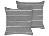 Set of 2 Decorative Cushions MILAS 50 x 50 cm Linen Grey Striped