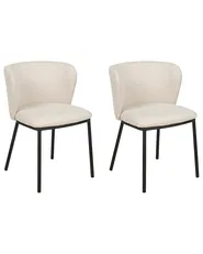 Set of 2 Dining Chairs MINA Fabric Off-White_1030333