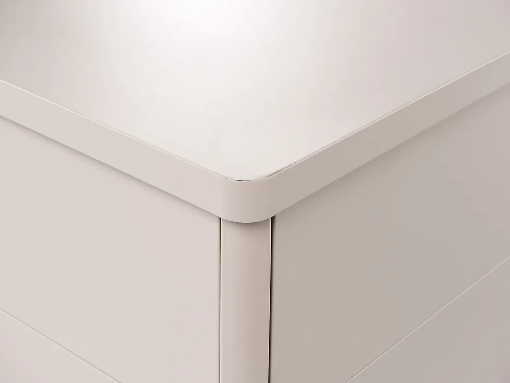 Oppbevaringsboks KYMI 136 cm 55 cm Metall med hjul Beige_1172875