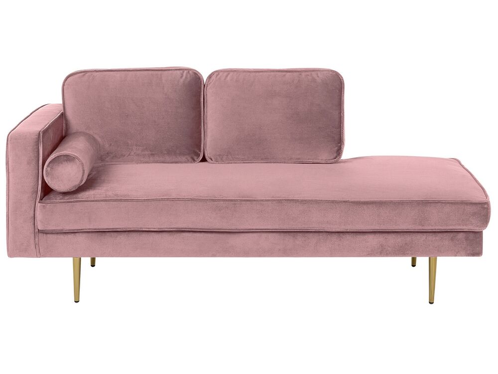 Left-Hand Chaise Longue MIRAMAS Velvet Pink