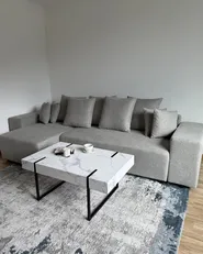 Corner Sofa Bed 3 Seater LUSPA with Storage Fabric Light Grey Right Hand_1035824
