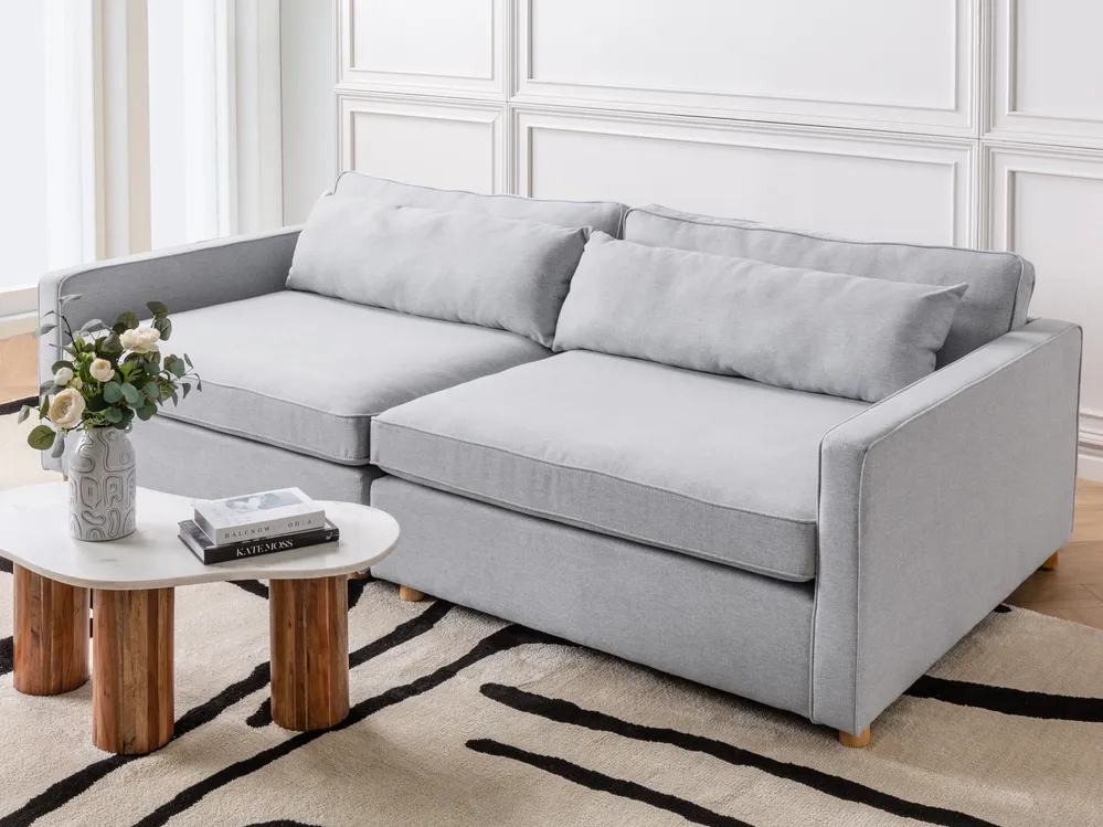 Sofa 3 Seater VINSTRA Fabric Grey_929416