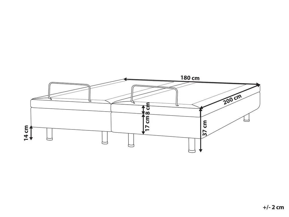 Adjustable Bed without Headboard Fabric DUKE II 180 x 200 cm (EU Super King) Beige_988294