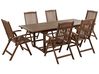 Garden Dining Set 6 Seater AMANTEA Acacia Wood Dark Brown