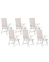 Set of 6 Garden Chairs CATANIA Metal Beige