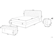 Bedroom Set Faux Leather ESSONNE 160 x 200 cm (EU King Size) Grey_801842