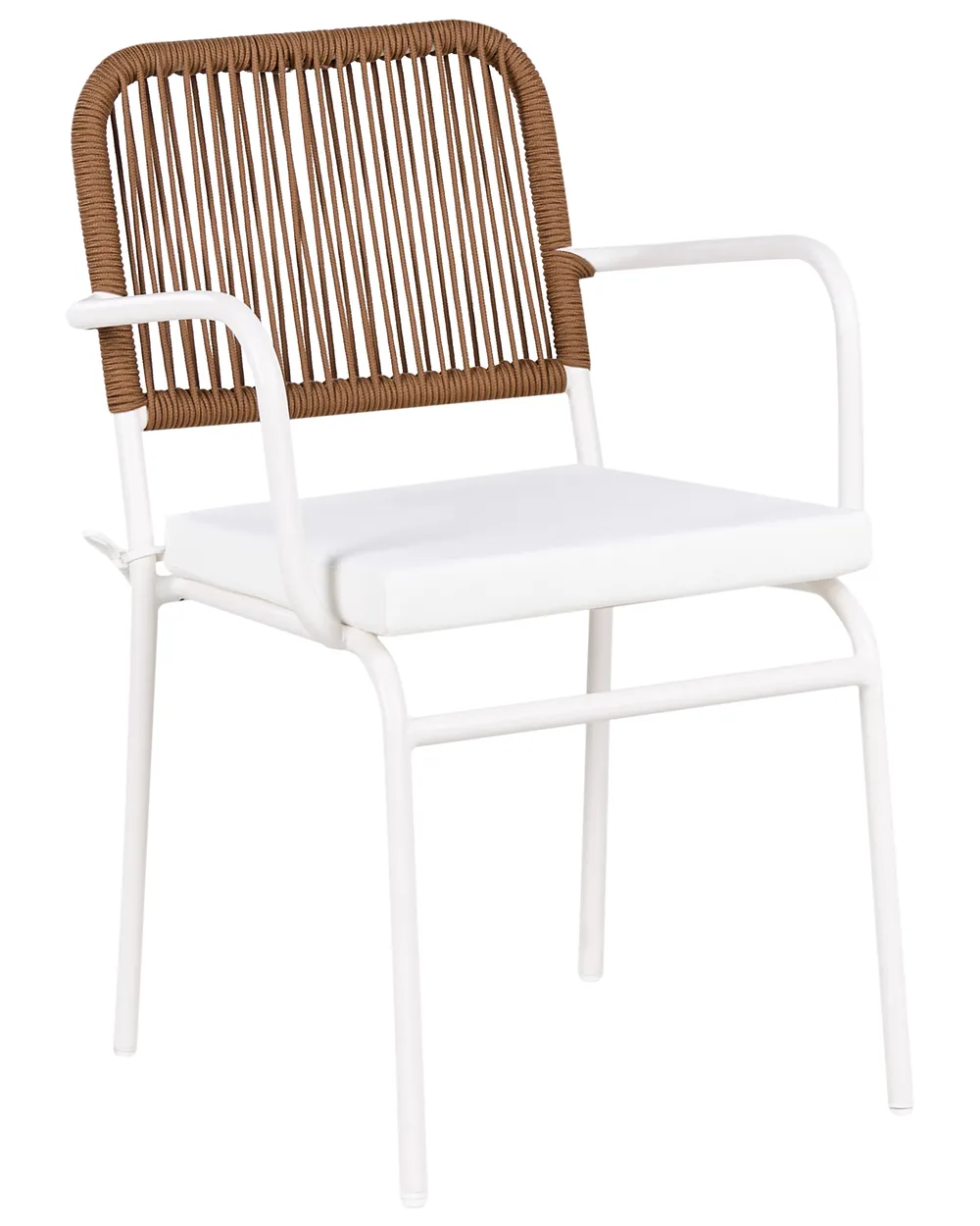Set of 4 Garden Chairs with Cushions TACENO Metal White_1007759