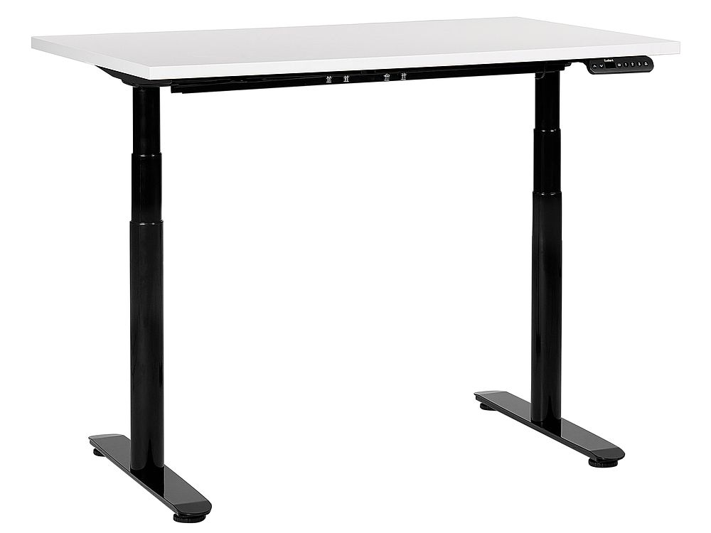 Elektriskt höj- och sänkbart skrivbord DESTINAS 120 cm x 72 cm Vit/ Svart