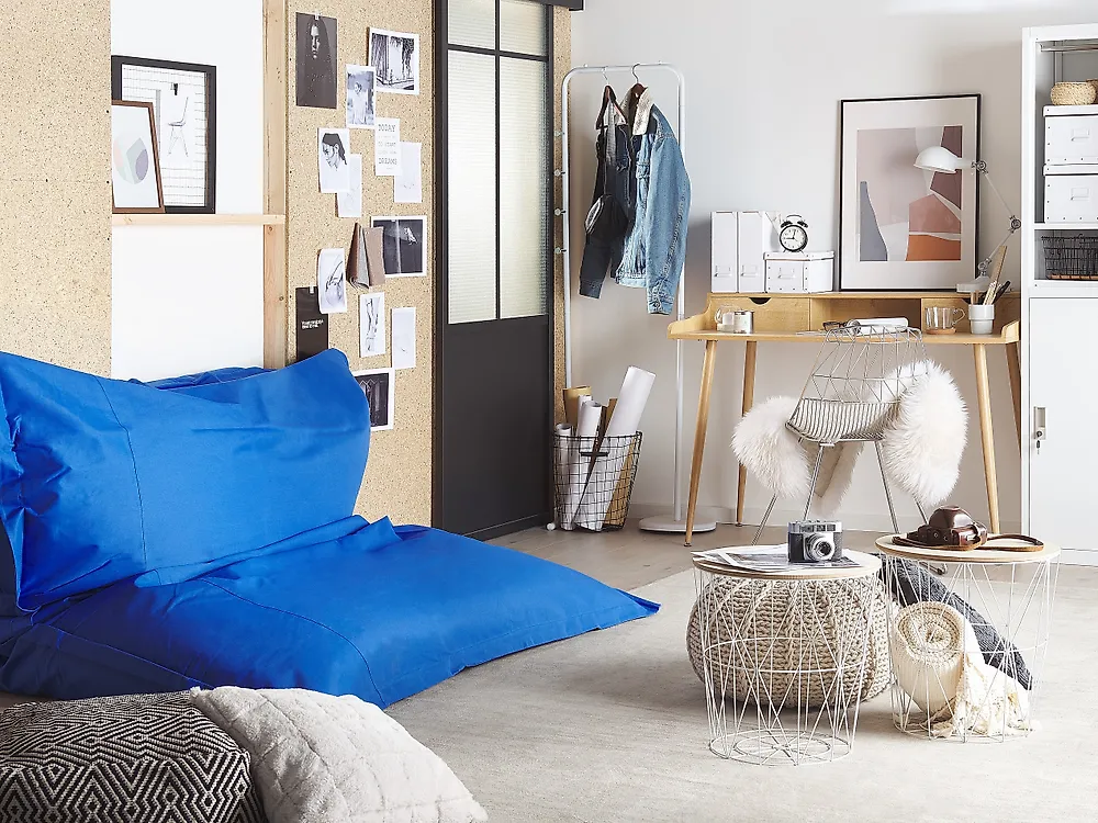 Bean Bag 600 L FUZZY 180 cm 230 cm Dark Blue_1150545